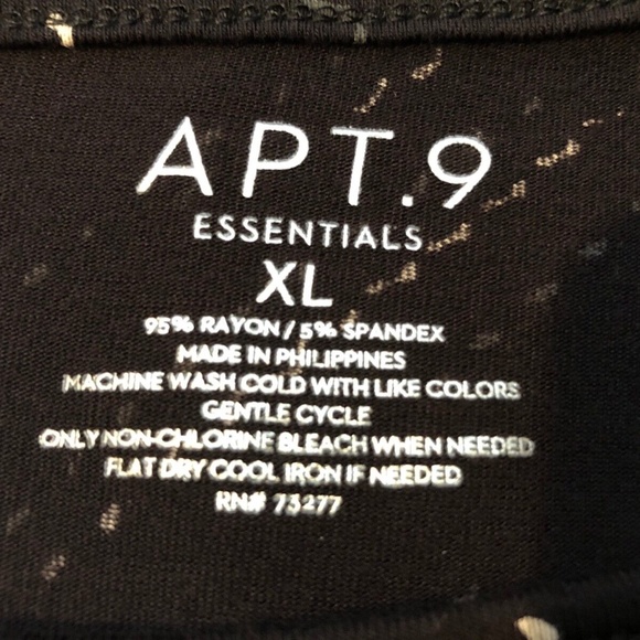 Women's APT. 9 Black Multi Asymmetrical Scoop Neck Jersey Top Size XL - Picture 9 of 9